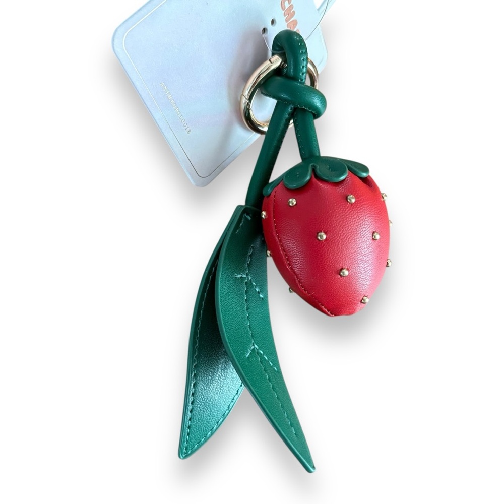 Anthropologie Melie Bianco Fruit Bag Charm Red Strawberry NWT - Picture 4 of 5